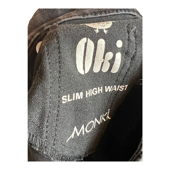 Oki by Monki Jeans 25 Black stretch Denim Jeggings Basic Goth EMo punk Biker - Picture 4 of 7
